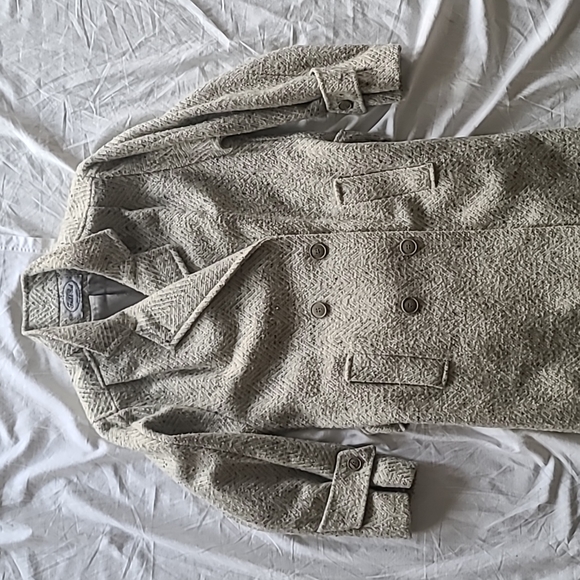 Tweed gray & cream vintage wool blend trench coat. Freddi Gail made in U… - Picture 2 of 14